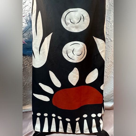 Commense- Cut Out Sleeveless Black,White, Orange Abstract Maxi Dress (XL)‼️NWT‼️ - Picture 6 of 16